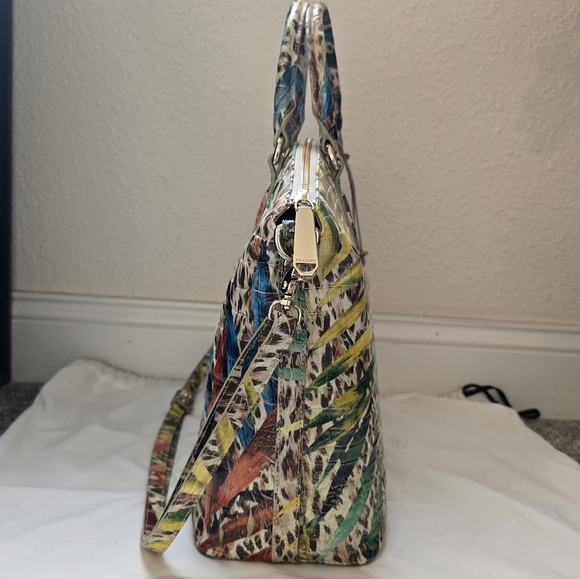 HARD TO FIND! NWOT Large Brahmin Duxbury Botanical Satchel with Matching Wallet - Picture 5 of 14